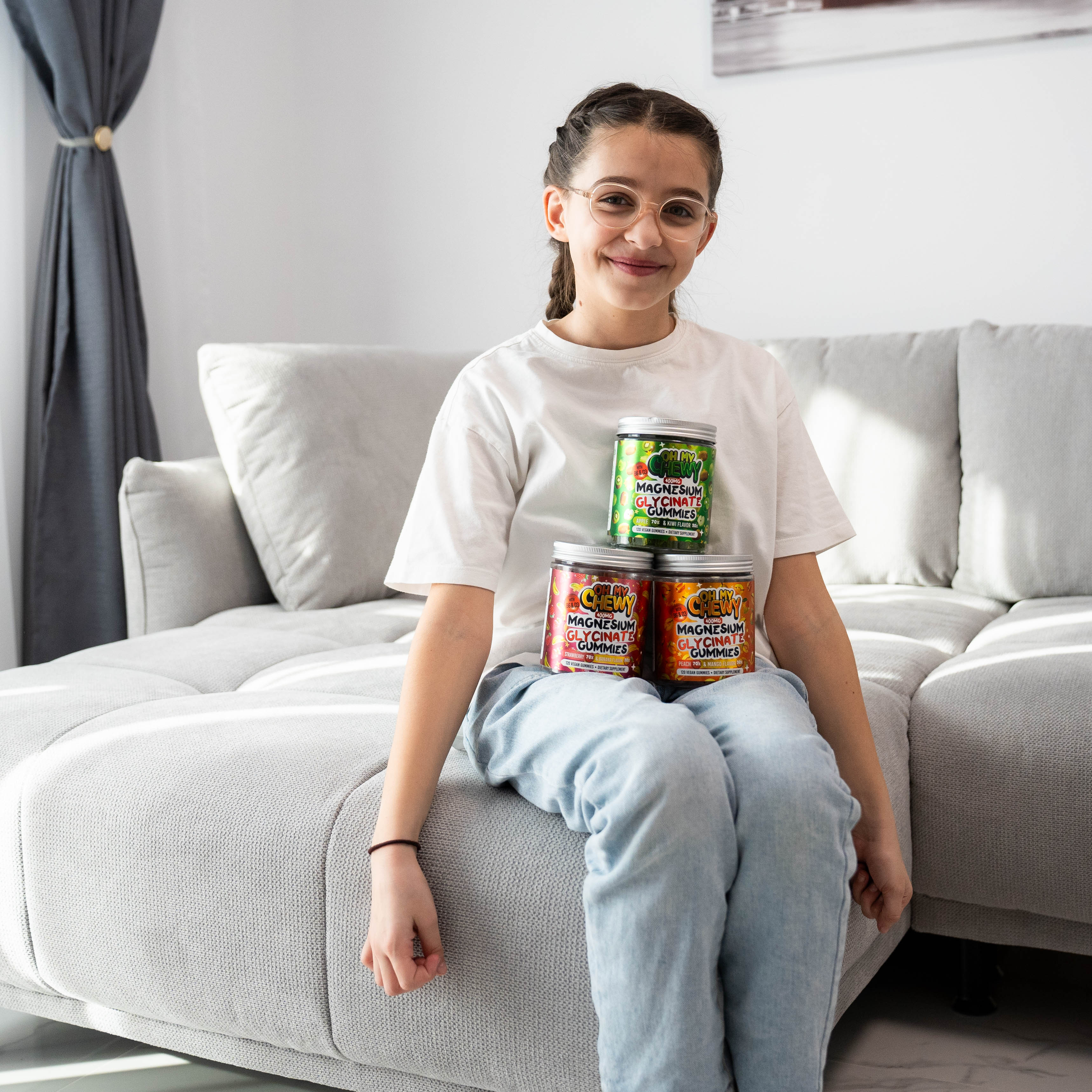 Magnesium Glycinate Gummies 400mg Peach&Mango