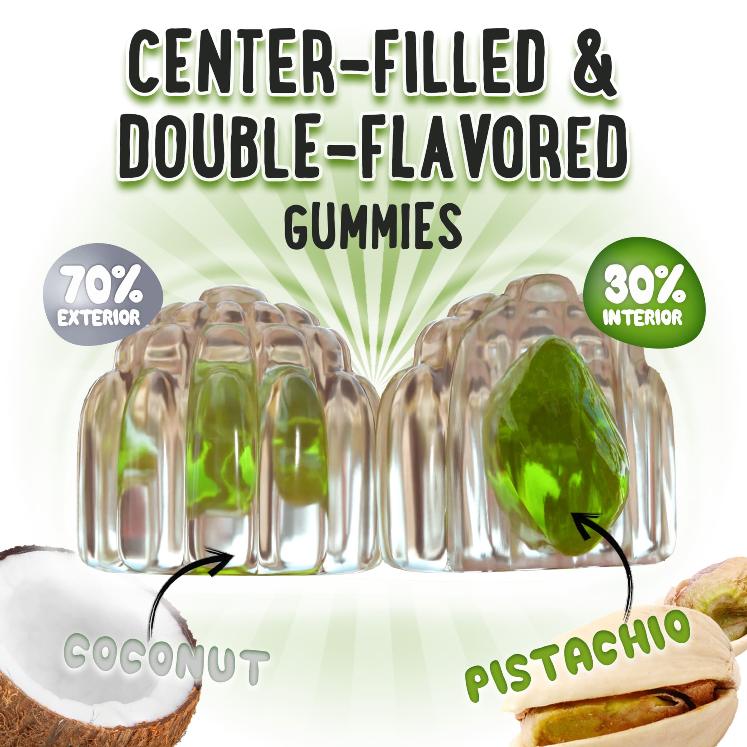 Magnesium Glycinate Gummies 400mg Coconut&Pistachios