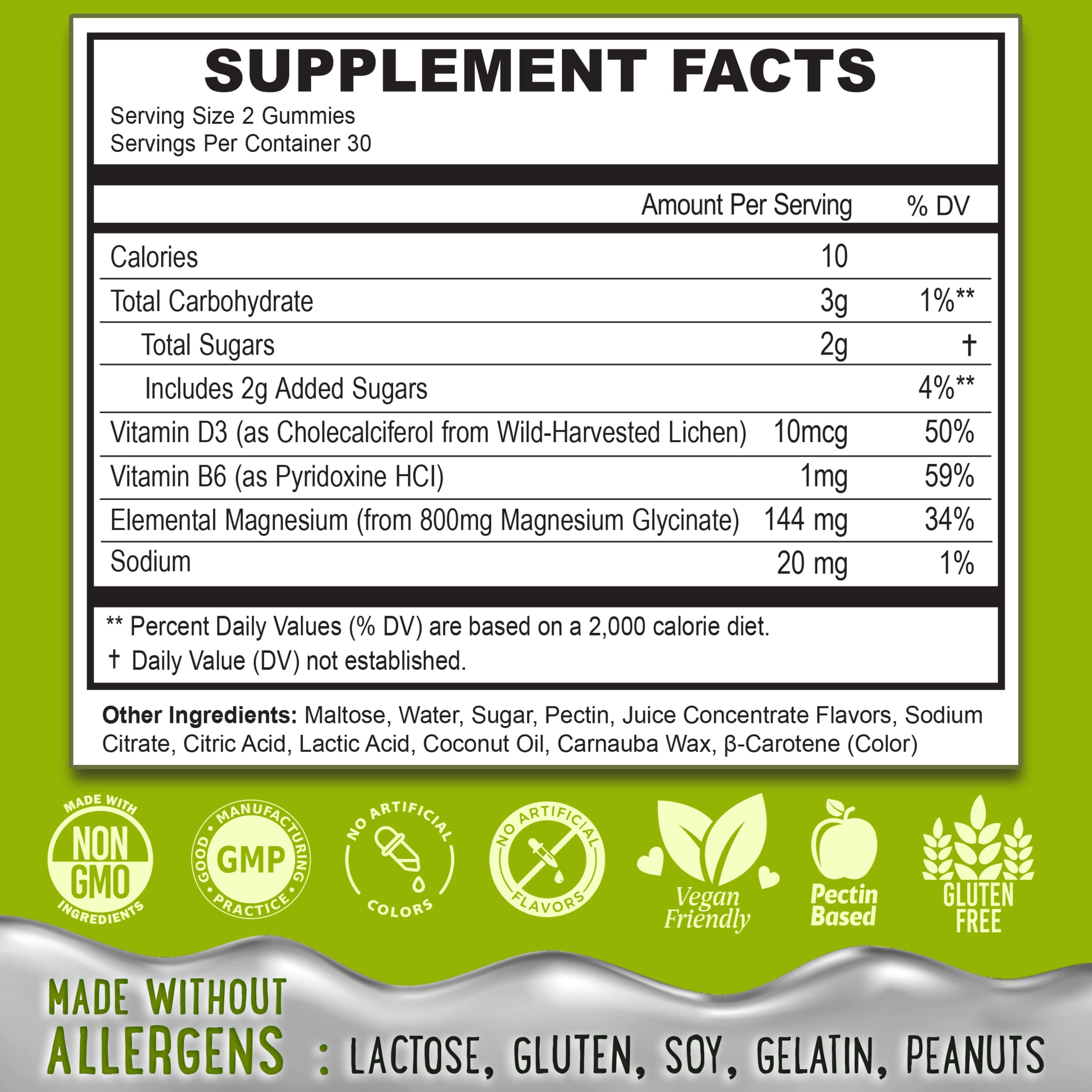 Magnesium Glycinate Gummies 400mg Coconut&Pistachios
