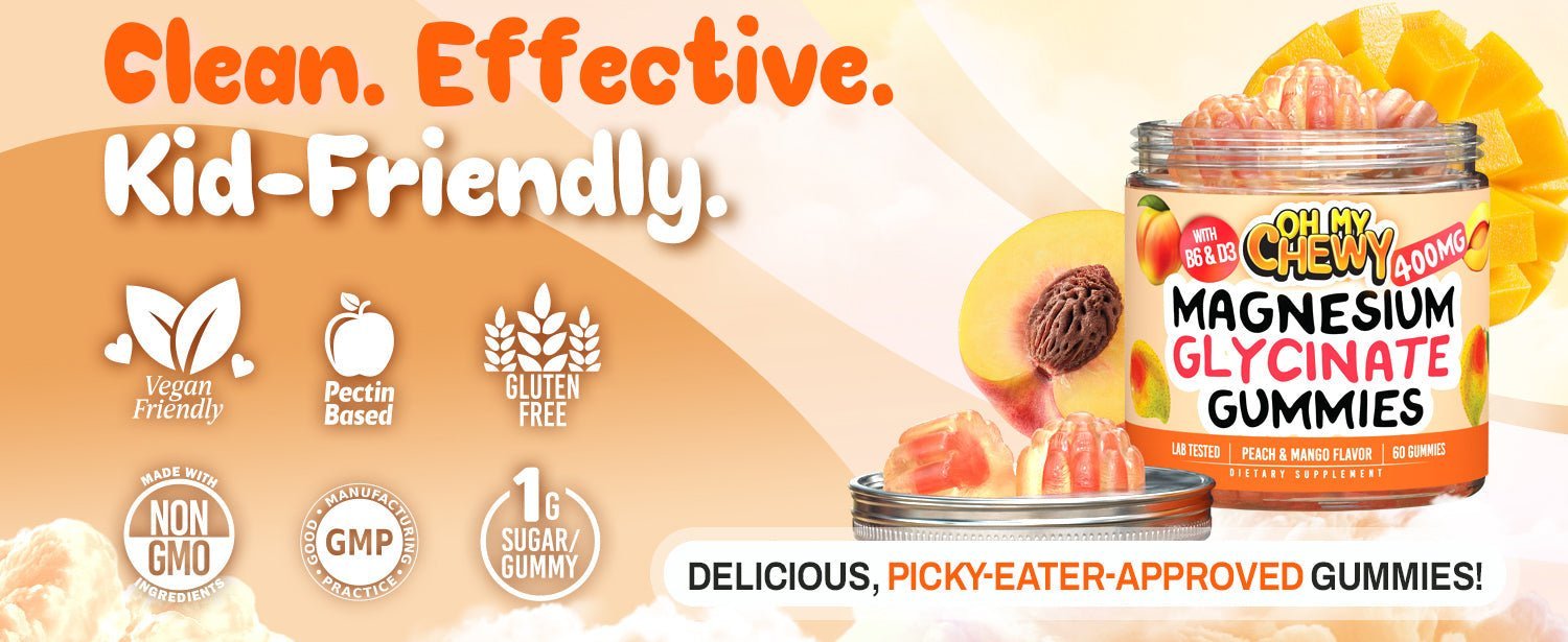 Magnesium Glycinate Gummies 400mg Peach&Mango
