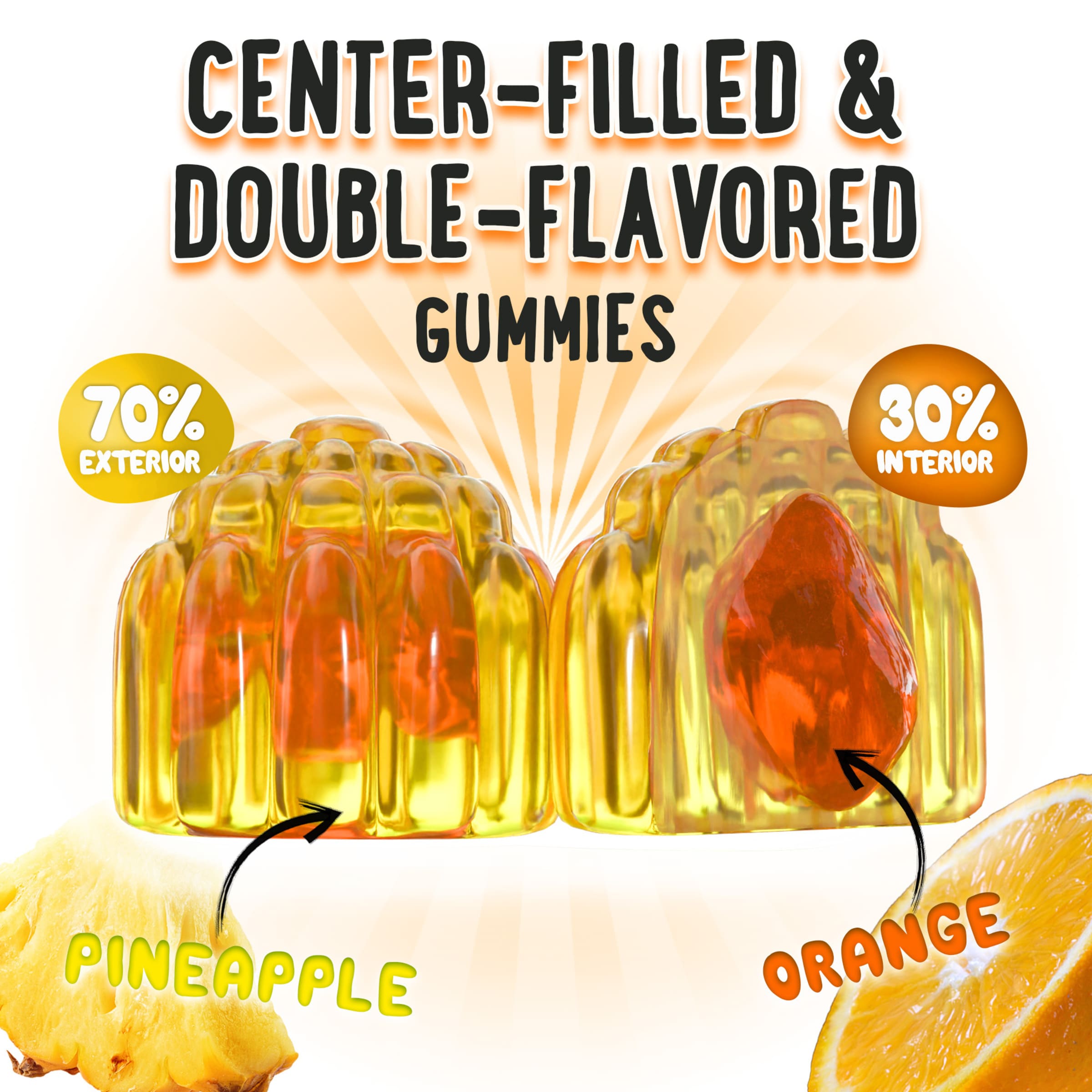 Magnesium Glycinate Gummies 400mg Pineapple&Orange