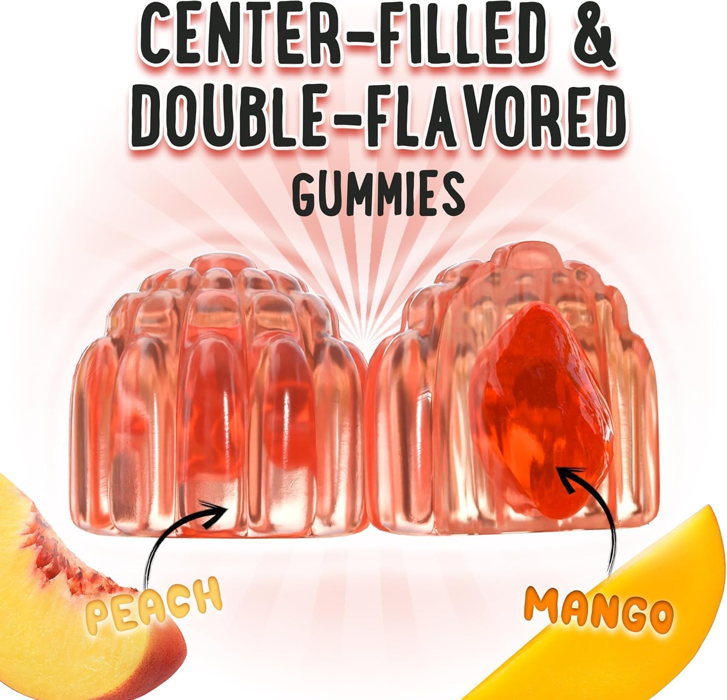 Vitamin D3 K2 and Calcium Gummies Peach&Mango