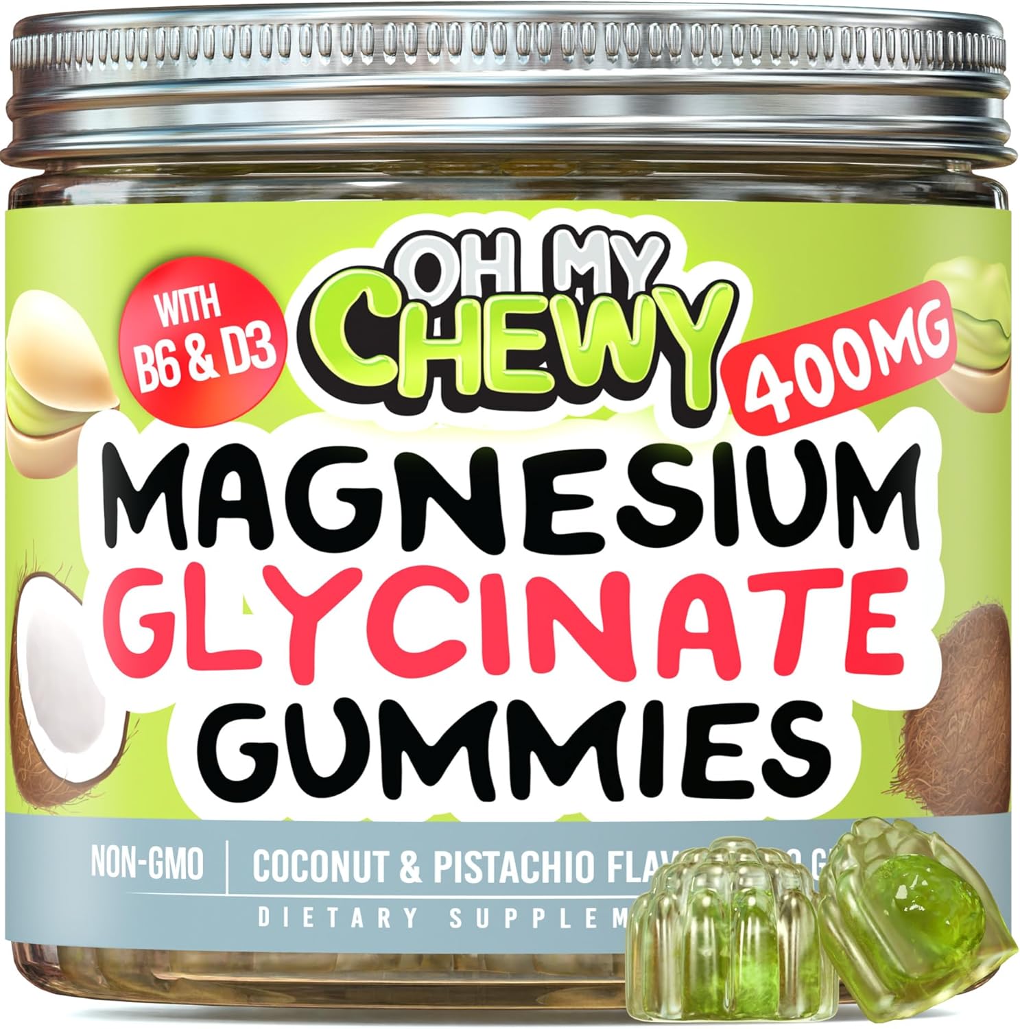 Magnesium Glycinate Gummies 400mg Coconut&Pistachios