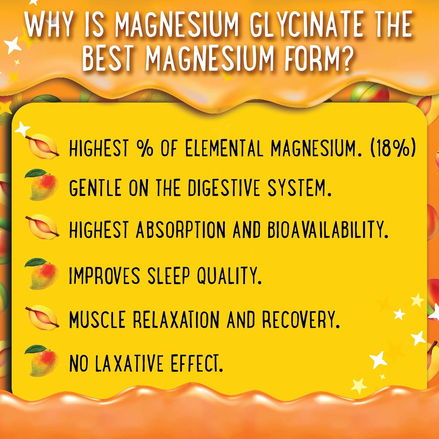 Magnesium Glycinate Gummies 400mg Peach&Mango