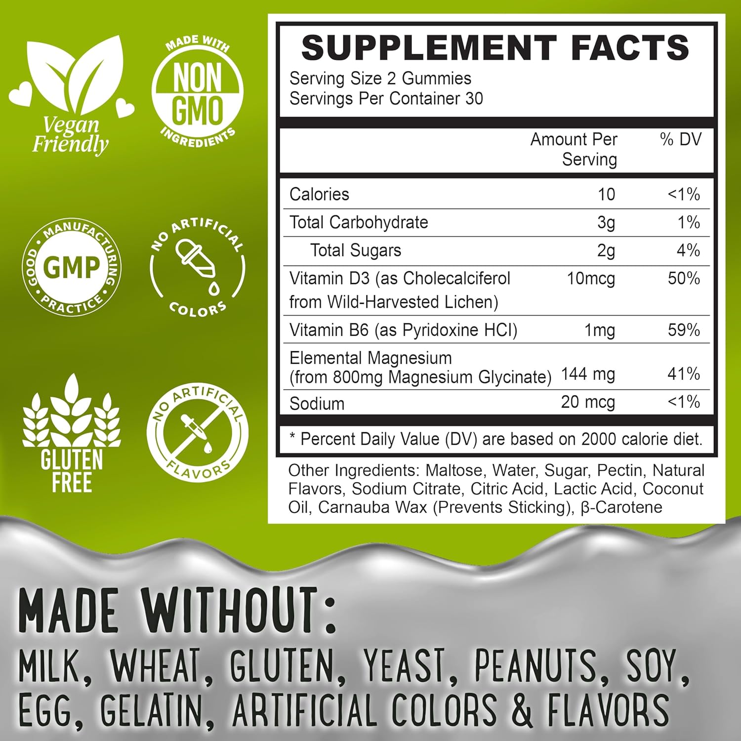 Magnesium Glycinate Gummies 400mg Coconut&Pistachios
