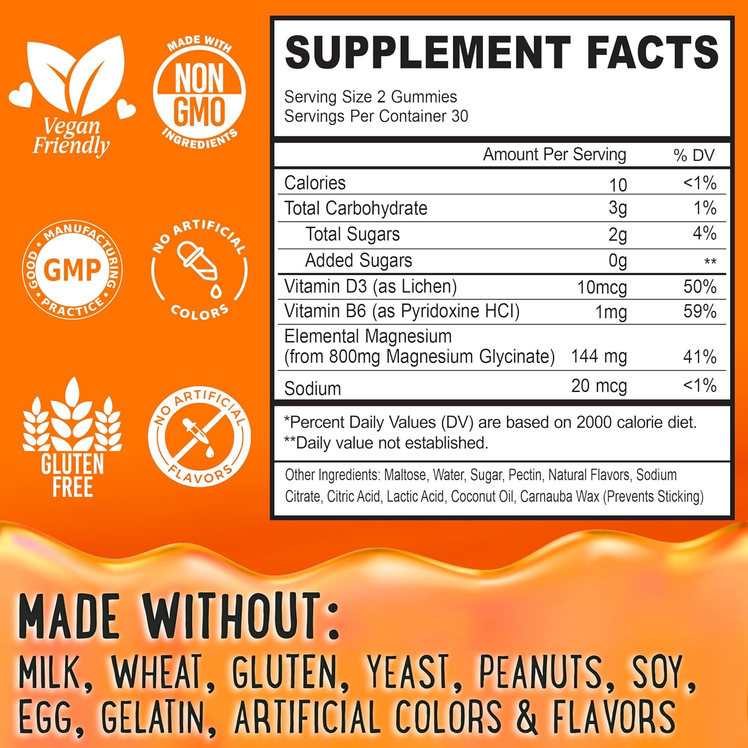 Magnesium Glycinate Gummies 400mg Peach&Mango