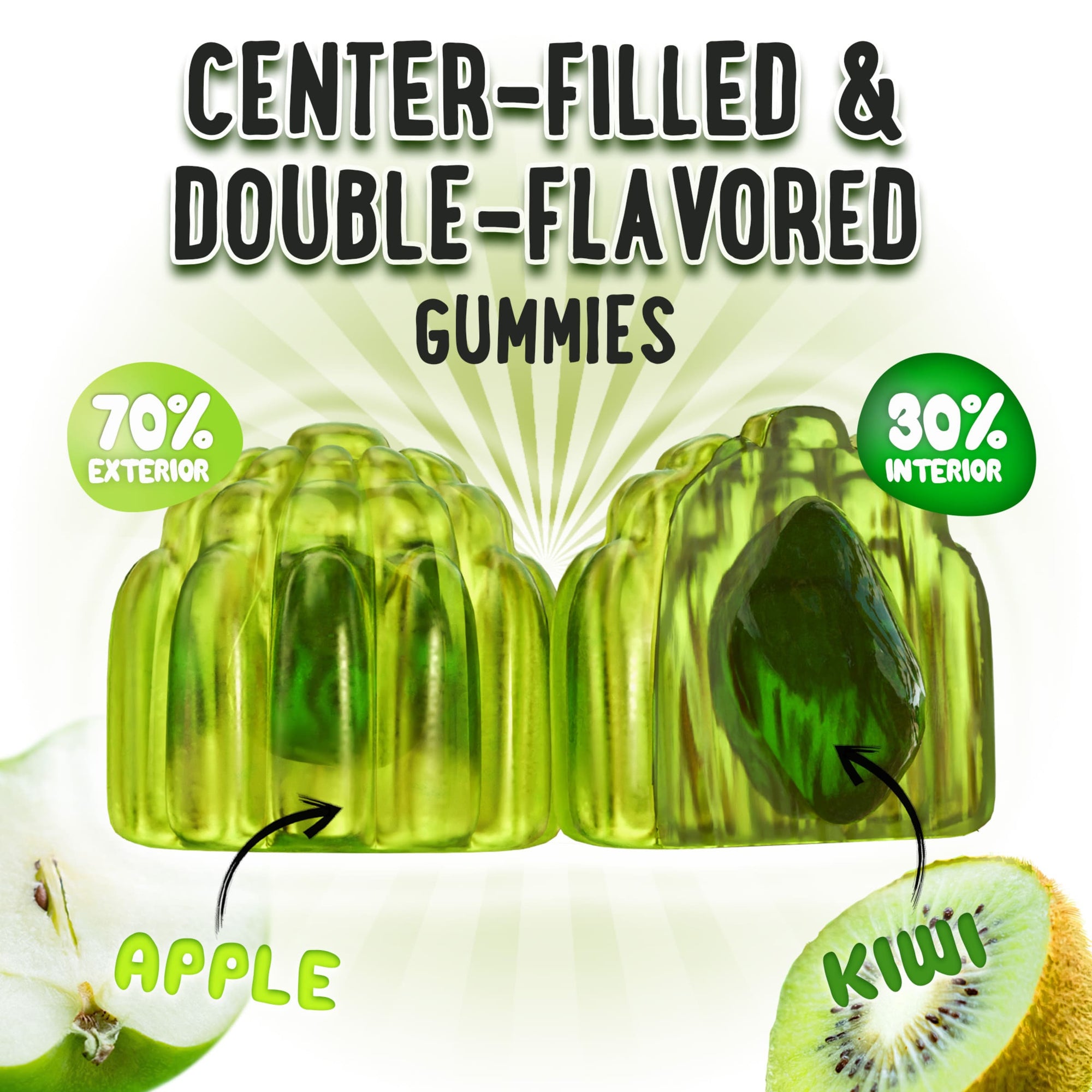 Vitamin D3 K2 and Calcium Gummies Apple&Kiwi