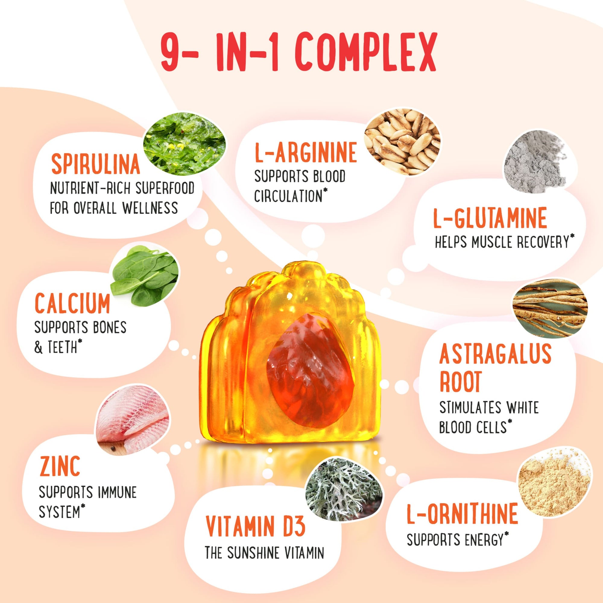 Height Growth Gummies Peach&Mango