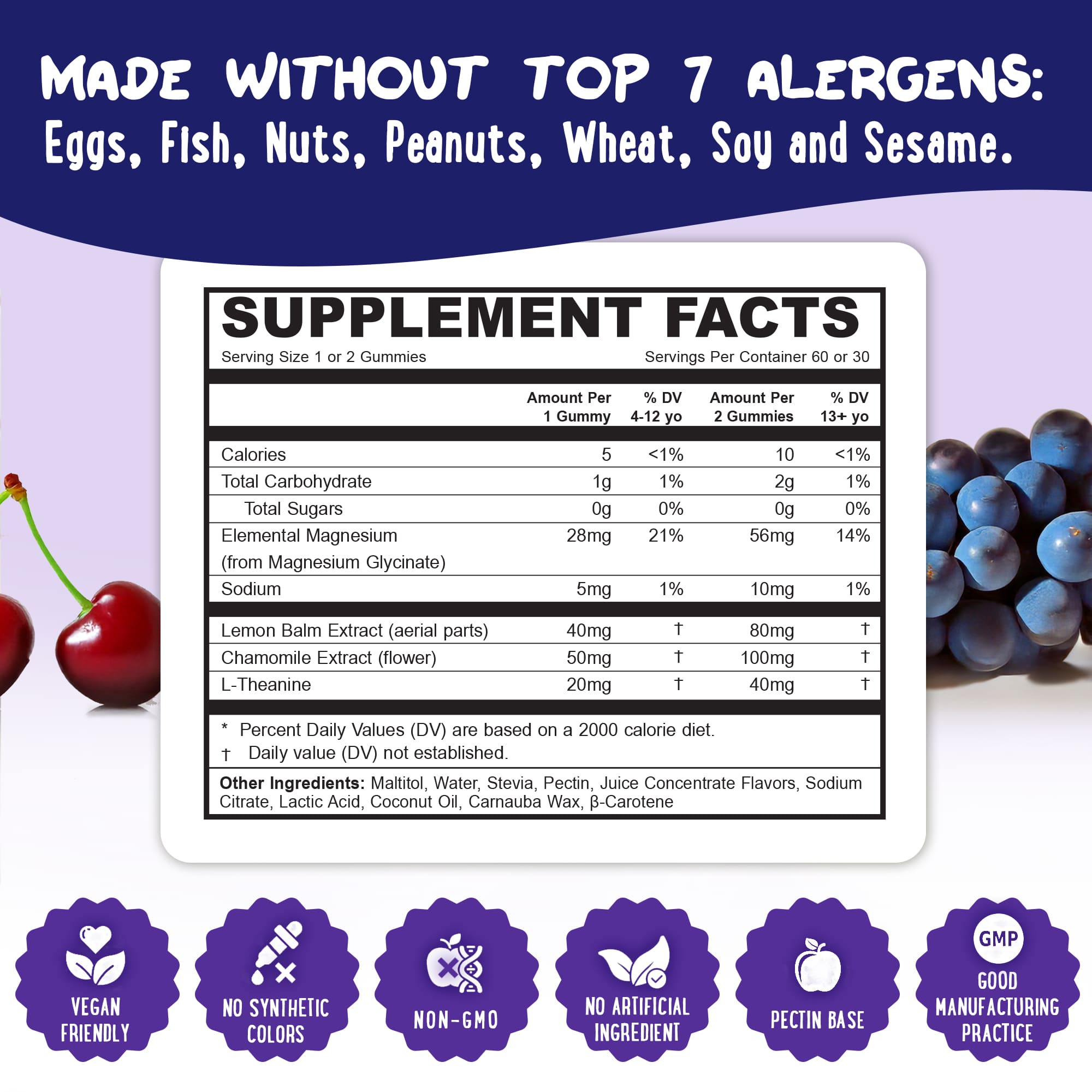 Oh My Chewy Supplement Facts Sleep Gummies