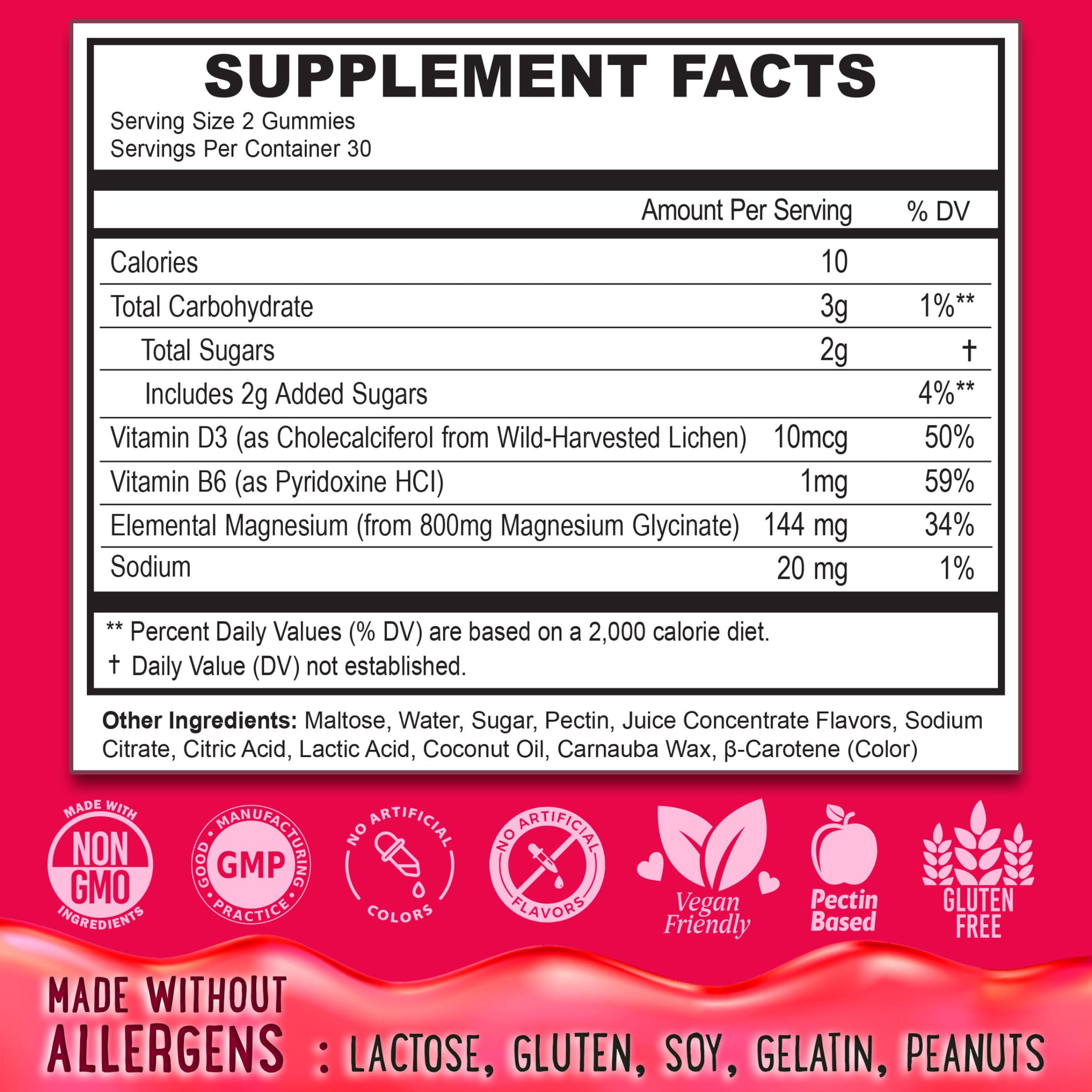 Magnesium Glycinate Gummies 400mg Strawberry&Banana